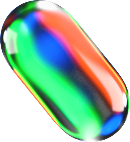 3D Glowing Glass Capsule